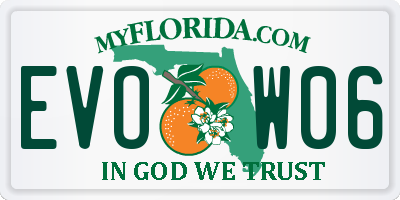 FL license plate EVOW06