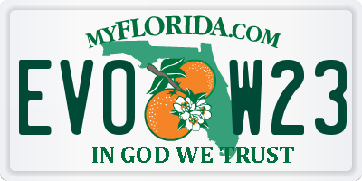 FL license plate EVOW23