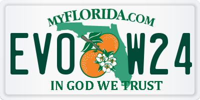 FL license plate EVOW24