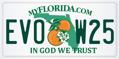 FL license plate EVOW25