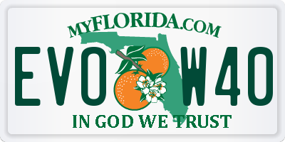 FL license plate EVOW40