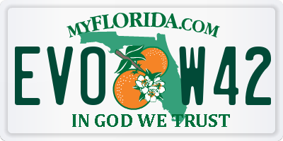 FL license plate EVOW42