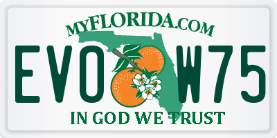 FL license plate EVOW75