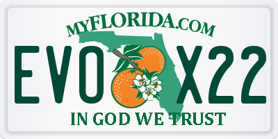 FL license plate EVOX22