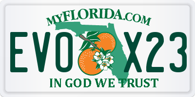 FL license plate EVOX23