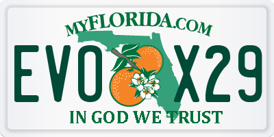 FL license plate EVOX29
