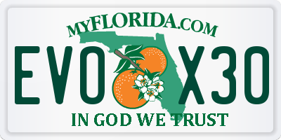 FL license plate EVOX30