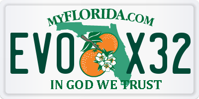 FL license plate EVOX32