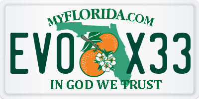 FL license plate EVOX33