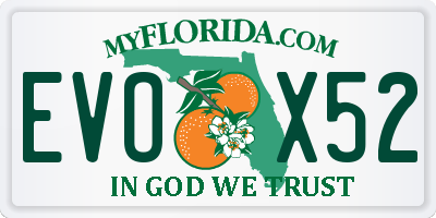 FL license plate EVOX52
