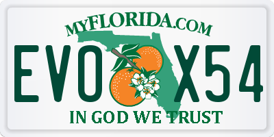 FL license plate EVOX54