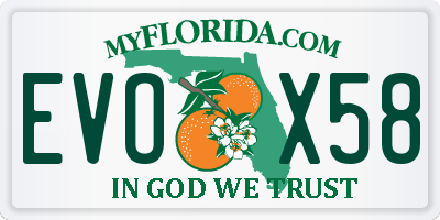 FL license plate EVOX58
