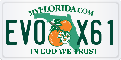 FL license plate EVOX61