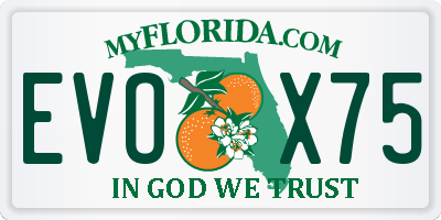 FL license plate EVOX75