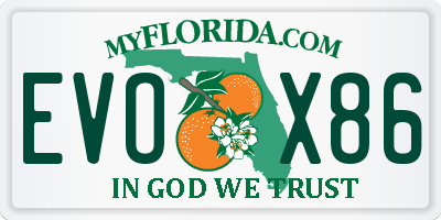 FL license plate EVOX86