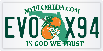 FL license plate EVOX94