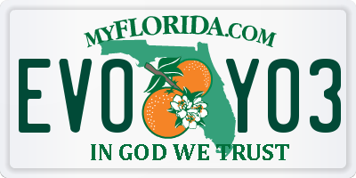 FL license plate EVOY03
