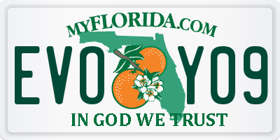 FL license plate EVOY09