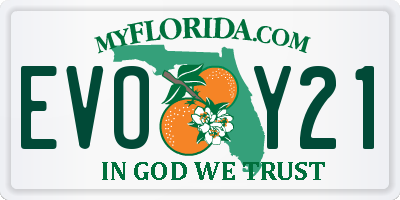 FL license plate EVOY21