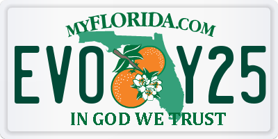 FL license plate EVOY25