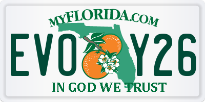FL license plate EVOY26