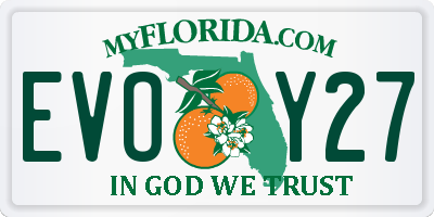 FL license plate EVOY27