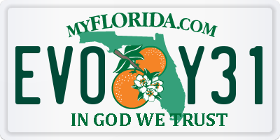 FL license plate EVOY31