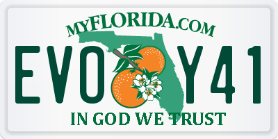 FL license plate EVOY41
