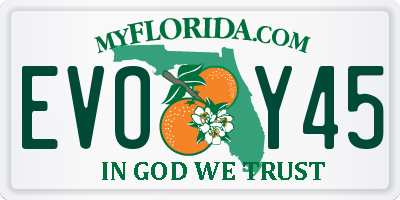 FL license plate EVOY45