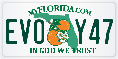 FL license plate EVOY47