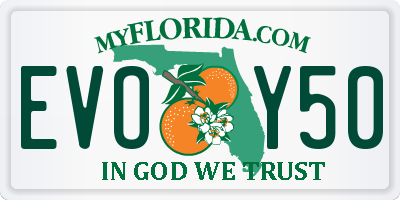 FL license plate EVOY50