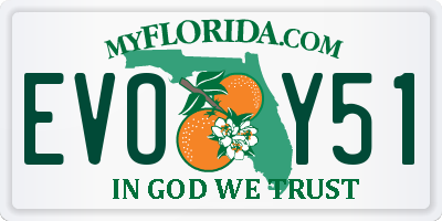 FL license plate EVOY51