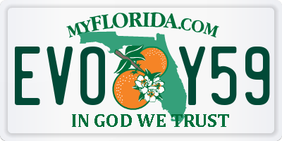FL license plate EVOY59