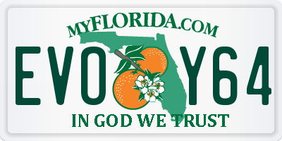 FL license plate EVOY64