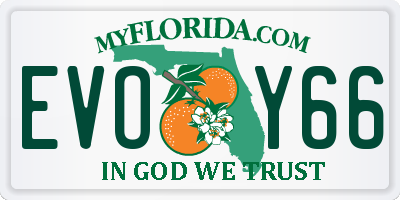 FL license plate EVOY66