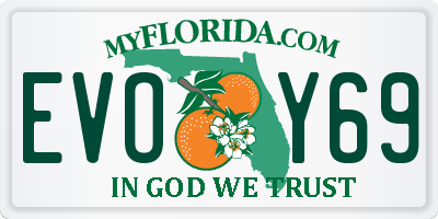 FL license plate EVOY69