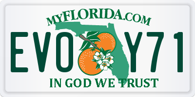 FL license plate EVOY71