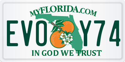 FL license plate EVOY74