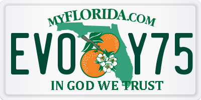 FL license plate EVOY75