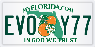 FL license plate EVOY77