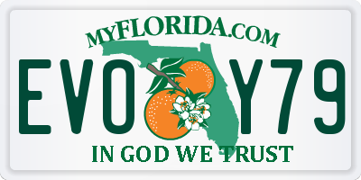 FL license plate EVOY79