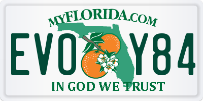 FL license plate EVOY84