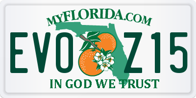 FL license plate EVOZ15