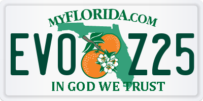 FL license plate EVOZ25