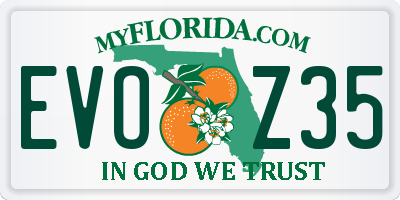 FL license plate EVOZ35