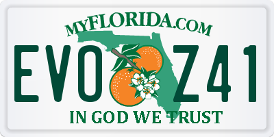 FL license plate EVOZ41