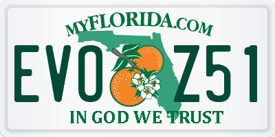 FL license plate EVOZ51