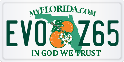 FL license plate EVOZ65