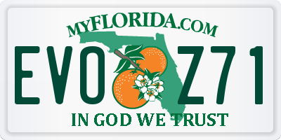 FL license plate EVOZ71
