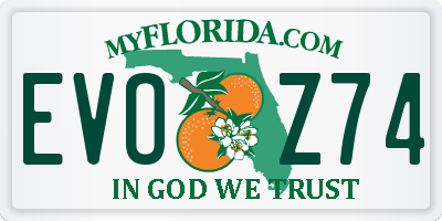 FL license plate EVOZ74